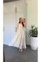 Selia Lined Dress with Side Slits Cream - 2