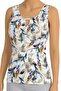 Women's Viscose Blouse with Window Detail on the Collar, Patterned Zero-Sleeve Casual Wear Combination (216006)