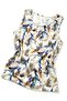 Women's Viscose Blouse with Window Detail on the Collar, Patterned Zero-Sleeve Casual Wear Combination (216006) - 4