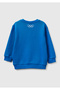Boy's Blue Sweatshirt with Print and Text Detailing and Crew Neckline - 2
