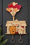 Couple Lover Keychain Wooden with 2 Heart Balloons
