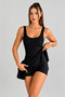 Lycra Combined Shorts, Chest Padded Skirted Dress Swimsuit Women's Swimsuit Black - 3