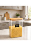 6-Piece Wooden Vacuum Lid Acrylic Food Storage Jar Storage Container Set 3 Liters with Labels - 3