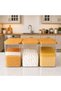 12-Piece Wooden Vacuum Lid White Acrylic Food Storage Jar Set 3 Liters with Labels - 2