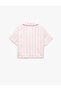 Viscose Fabric Pocketed Short-Sleeve Shirt Collar Pajama Top - 4