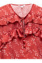X Melis Ağazat - Long Sleeve Tie Collar Detailed Patterned Ruffle Blouse - 5