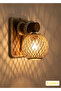 Handmade Wicker Wooden Wall Sconce with Rope Rustic Bohemian Wall Lamp Decorative Living Room Bedroom Hallway Cafe Office Lighting - 5