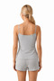 Premium - Neat Collection |   Gray Lace Detailed Rib Textured Modal Viscose Women's Shorts Pajama Set - 4