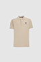 Men's Slim Fit Polo Collar Light Khaki Basic T-Shirt 50326920-Vr183 - 7