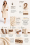 Leopard Patterned Women's Bathrobe Set 100% Cotton Certified 2-Piece Shawl Collar Bathrobe and Head Towel - Cream - 5