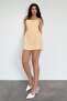 Yellow Gingham Women's Mini Dress Mg2387 - 4