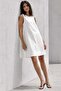 White Zero Sleeve Casual Linen Dress Mg1831