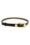 Women's Black Crocodile Patterned Gold Buckle Stylish Belt, Matching with Trousers, Dresses, and Jackets - 2