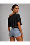 Women Boat Neck Crop Top One Shoulder Crop Asymmetric Crop - 5