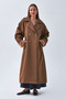 Pens Detailed Double Breasted Trench Coat Brown - 4