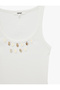 X Şahika Ercümen - Cotton Shell Detailed U-Neck Tank Top Blouse - 8