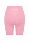Women's Seamless Push up Sports Shorts with Gathering Effect High Waist - Pink - 6