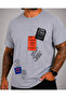 Men's Large Size Crew Neck T-Shirt One Time 26156 Gray Melange - 3