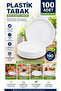Economical Round Plastic Party Invitation Plate 100 Pack Diameter:19Cm