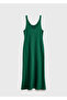 Low-Cut Neckline Satin Dress - 3