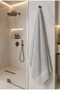 Gray Border detailed Bath Towel 100x150cm