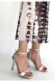 Jowin Silver Patent Leather Heeled Ankle Boots in Belt Sizes - 5