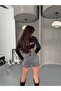 Women's Oval Pocket Design Cut-Out Leg Lycra Denim Shorts - 3