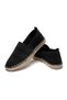 Men/Women Unisex Black Handmade Straw Sole Comfortable Knitted Knitwear Sports Daily Espadrille Shoes - 6