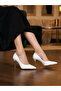 White Plain Matte Stiletto: Comfortable Vegan Leather Casual and Special Occasion Women's High Heels - 4
