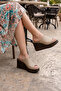 Valery Plus Mink Genuine Calfskin Wedge Heeled Slippers