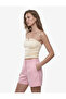 X Melis Ağazat - Viscose Fabric Pocketed Mini Shorts with Pleated Detail - 3