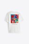 Crew Neck Afraid of Real World Printed White Oversize Men's T-Shirt - 6