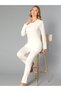 Long Sleeve Pajama Set Viscose Soft Fabric Women's Comfortable Home Wear 89-121 - 3