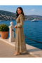 2053 Embroidered Dress - Milk Brown - 2