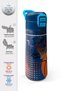 Kids Orange Navy Blue Basketball Patterned Straw and Direct Drinking Steel Thermos 500 ml 31967 - 2