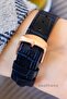 Functional Navy Blue Leather Strap Rose Case Women's Wristwatch 664628 - 4