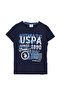 Printed Navy Blue Boy's T-shirt Andkıds