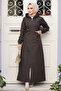 Dark Brown Hooded Hijab Cap - 62091Kkh