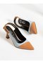 MORIS Tan-Baby Blue Heeled Women's Shoes - 4