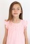 Girl's T-Shirt with Ruffles and Embroidery, Ages 4-8, Pink - 4