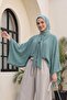 Loose Polyviscon Tunic with Long Belt on the Back -Mint
