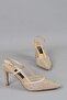 Select 609 stone detail satin heel shoes (10cm) honey satin - 6