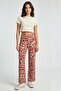 2 Pieces Comfortable Fit High Waist Wide-Leg Viscose Mix Women's Trousers - 3