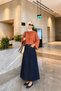Women's Basic Blouse with Removable Scarf |   Wide Sleeve Comfortable Fit Combed Cotton Bodysuit |   Hijab-Friendly Daily Stylish Long Sleeve Blouse |   Soft Textured Seasonal Women's Tops - 2