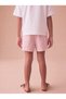 Girl's 2-Piece Set Combed Cotton T-Shirt and Double Pocket Muslin Shorts Pink - 2
