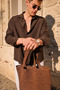 Zelar American Cotton Brown Men's Shirt