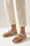 , Women's Genuine Leather Comfort Slippers 1611051Z7102 Silver