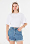 Ultra Soft White No-Show Waist-Fitting Wide-Sleeve Natural Viscose Blouse