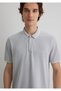 Stripe Detailed Gray Polo T-Shirt Slim Fit / Slim Fit 065900-34019 - 5