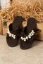 Mirella Women's Pearl Straw Textured Bitter Brown Flat Stylish Slippers - 5
